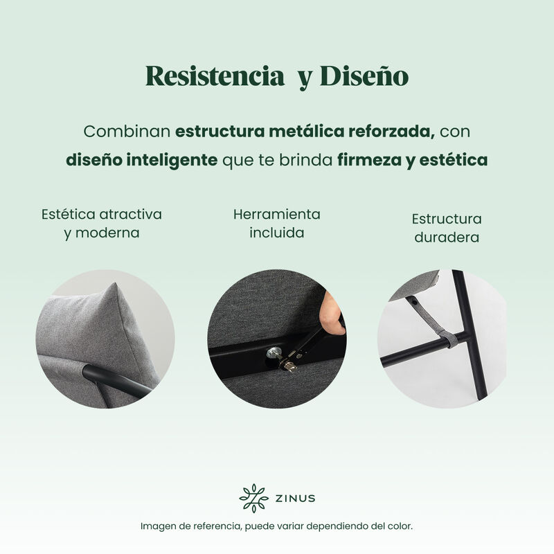 Zinus | Silla De Metal Zinus Ada Con Cojines De... image number null