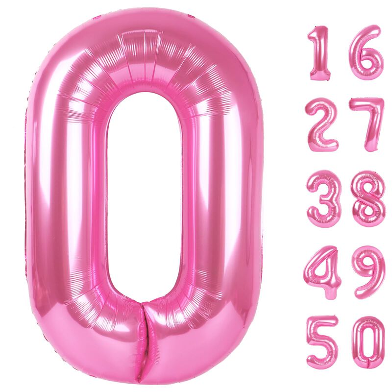 Globo Kelfuoya 102 cm Rosa N&uacute;mero 0 De Foil image number null