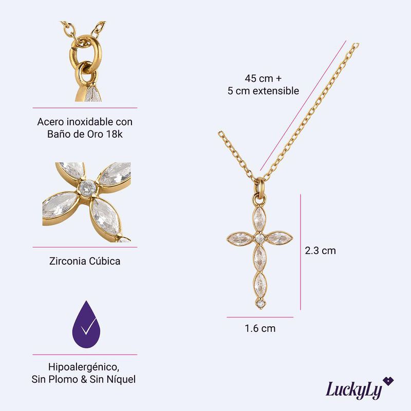 Collar Nari Luckyly Collares Para Mujer De Cruz... image number null