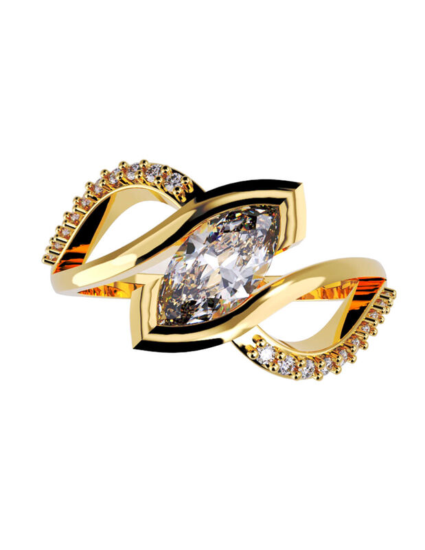 Anillo de Compromiso en Oro de 10K con Circonia... image number null