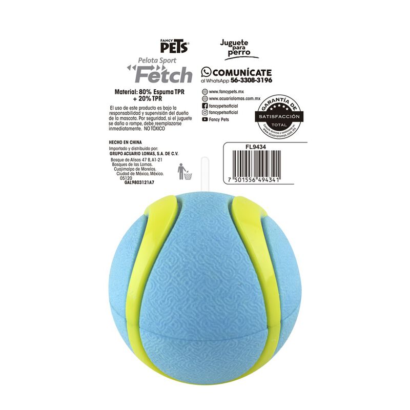 Fancy Pets Pelota Fetch Sport Color Azul para P... image number null