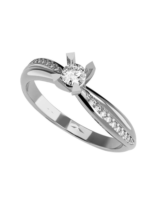 Anillo de Compromiso en Oro de 14K con Circonia... image number null