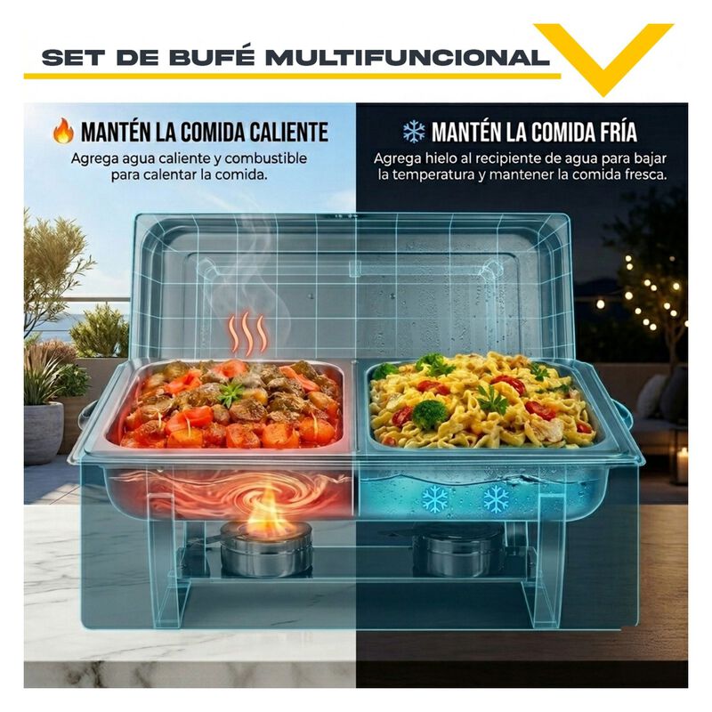 Bufetera Chafer 11l Kit 4 2 En 1 Acero Inoxidab... image number null