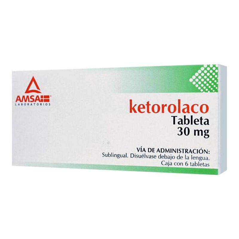 Ketorolaco 30 Mg Caja 6 Tabletas image number null