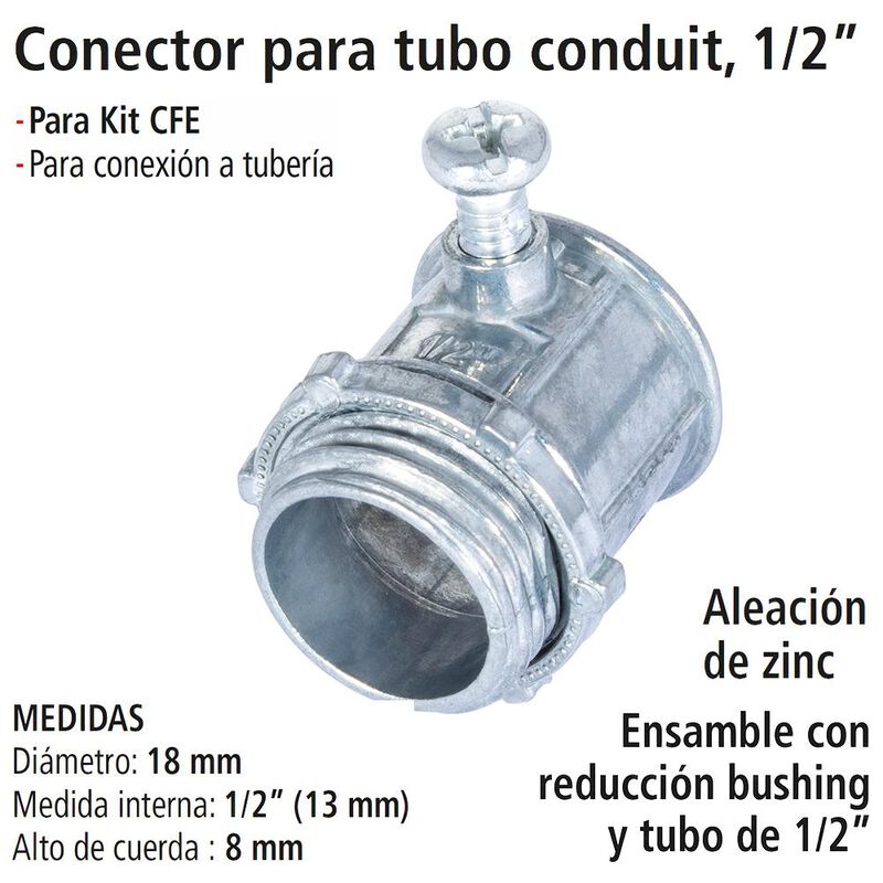 Conector IUSA para Tubo Conduit 1/2 image number null