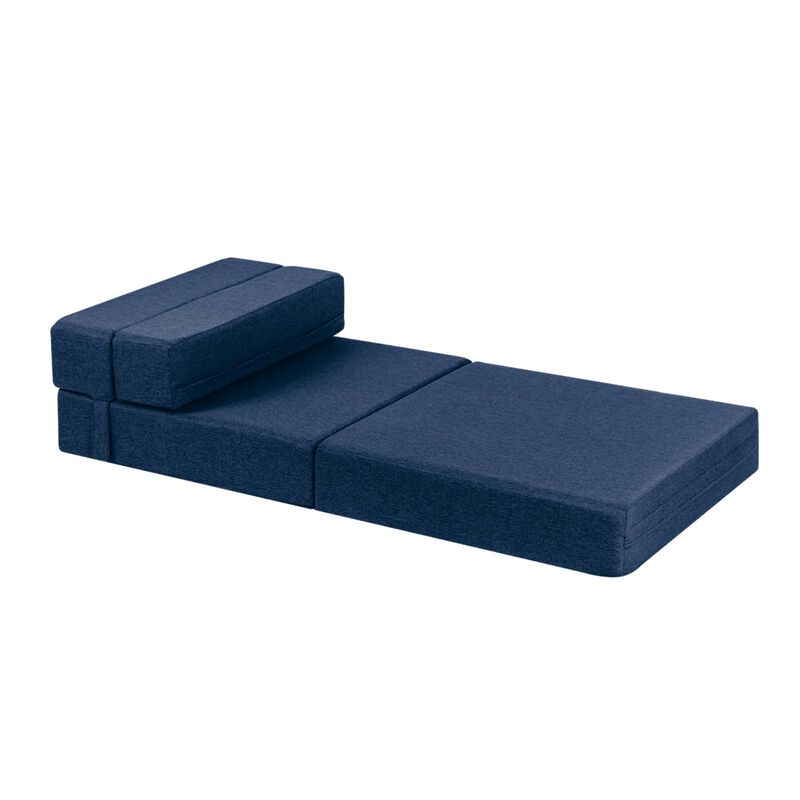 Sill&oacute;n Plegable Individual Azul Marino + Cama p... image number null