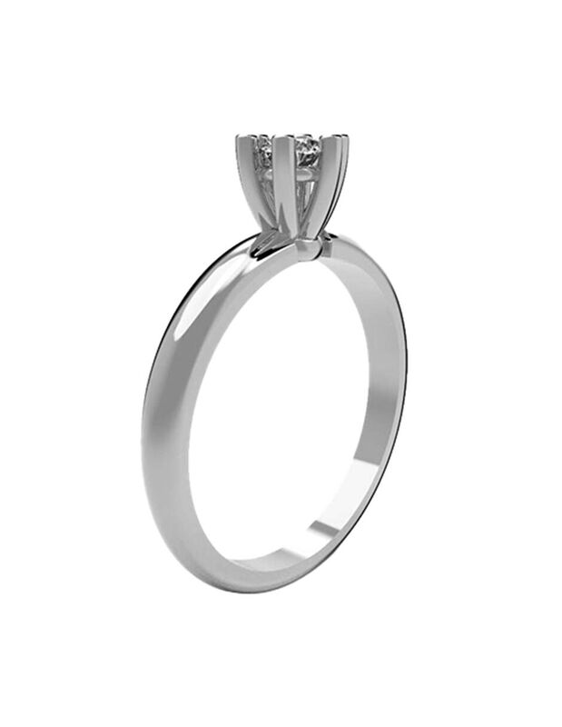 Anillo de Compromiso en Oro Blanco 10K con Circ... image number null