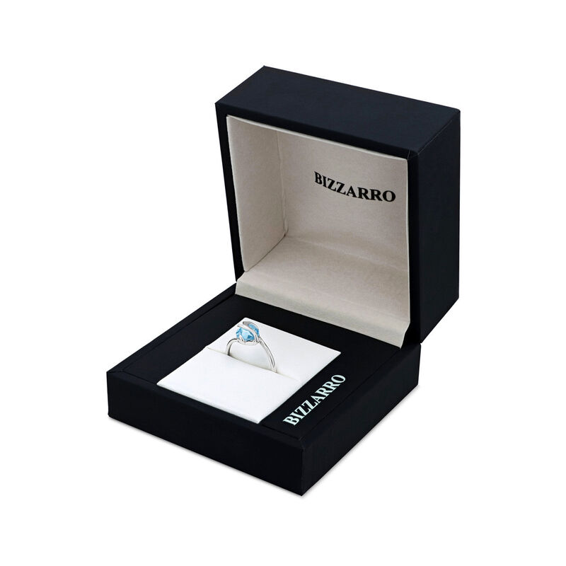 Anillo Promesa De Oro Blanco 14k Con Zirconia A... image number null