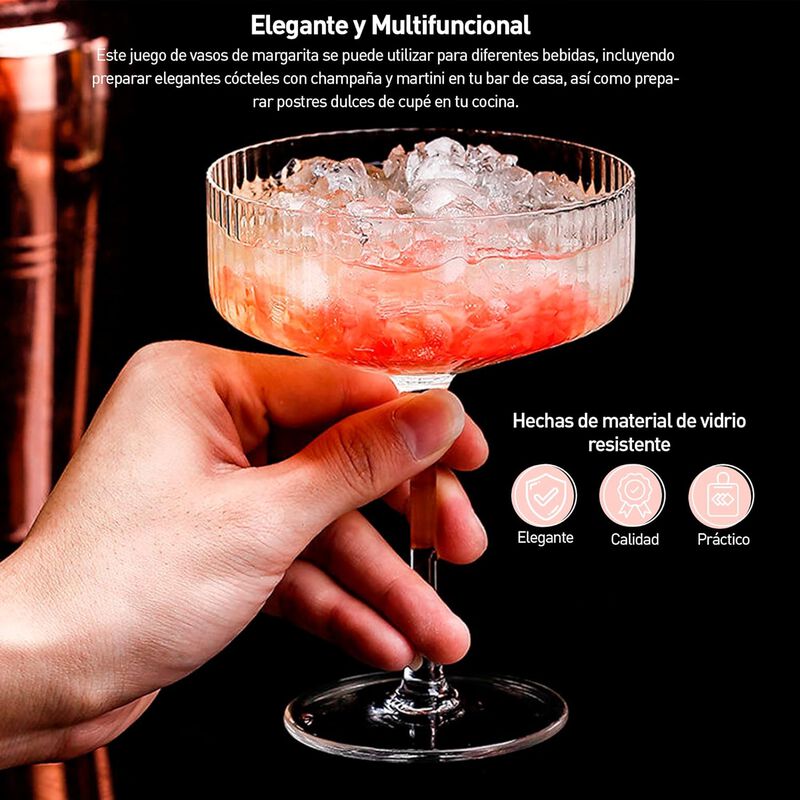 Set de 4 Copas 280 ml de Cristal Bluelander image number null