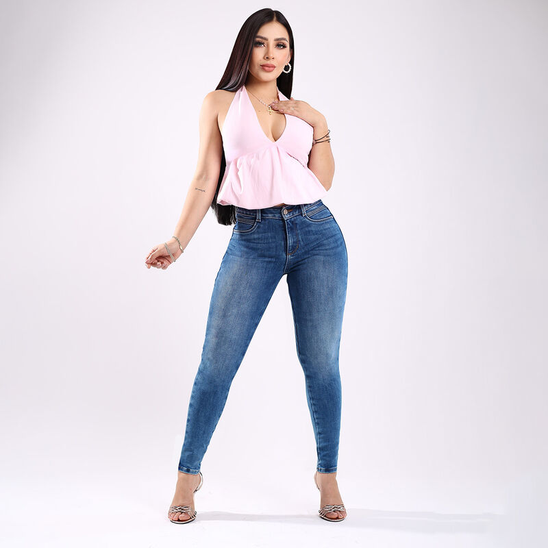 Jeans Skinny Mujer Savi Basic Azul Tiro Medio S... image number null