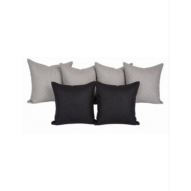 Set 6 Cojines Decorativos Gris Negro 4 Estampad... image number null