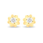 Broqueles De Oro Amarillo 14K Con 10Pts De Diamante
