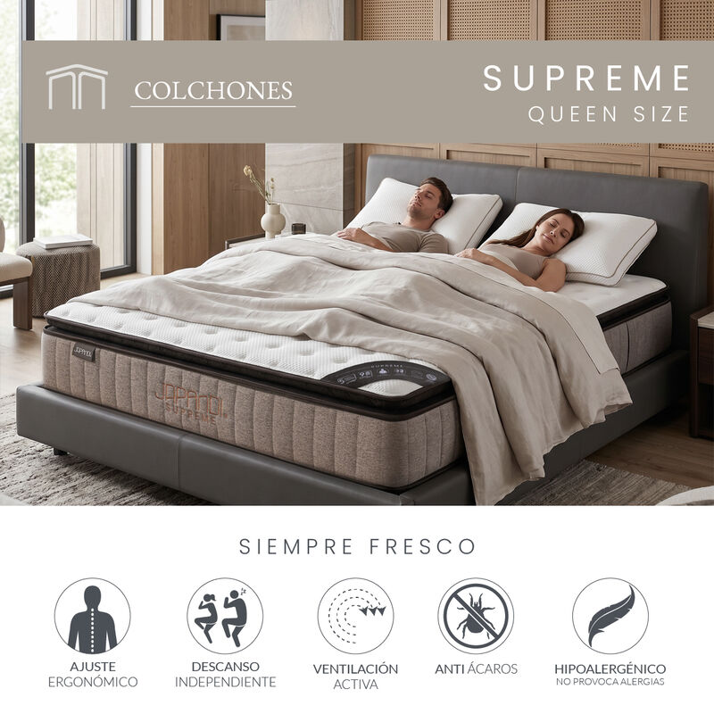Colch&oacute;n Queen Size Japandi Supreme Memory Foam ... image number null