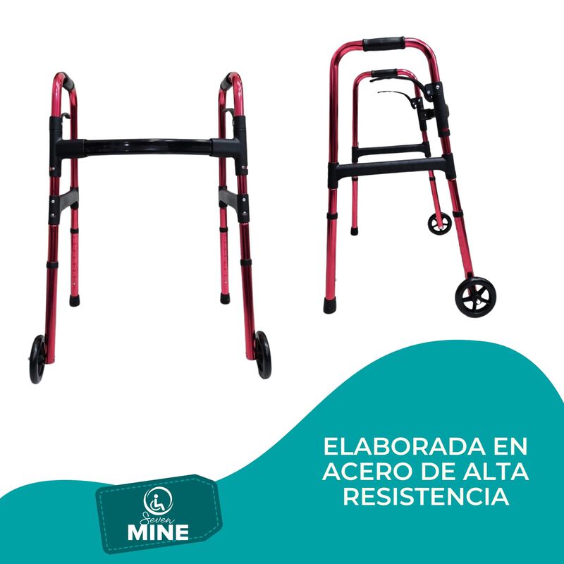 Andadera Viajera Plegable con Llantas delantera... image number null