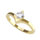 Anillo de Compromiso de 14K con Diamante de Laboratorio 0.20 CT F VS1 Talla 5 ORO AMARILLO 14K – Amore Mio!