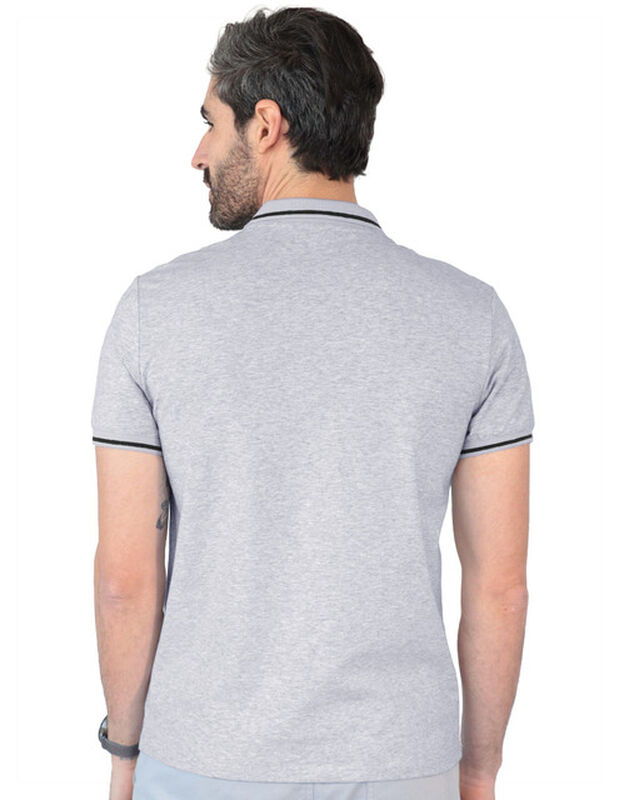 Playera Casual Cuello Con Cierre Hombre Gris Ro... image number null
