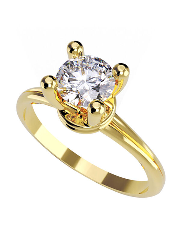 Anillo de Compromiso en Oro de 10K con Circonia... image number null