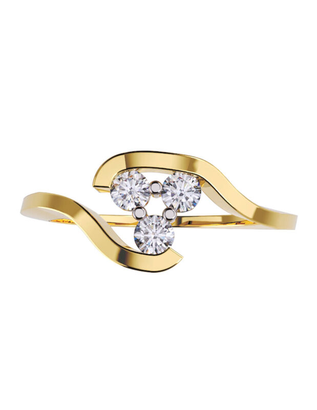 Anillo de Compromiso en Oro Amarillo 14K con Ci... image number null