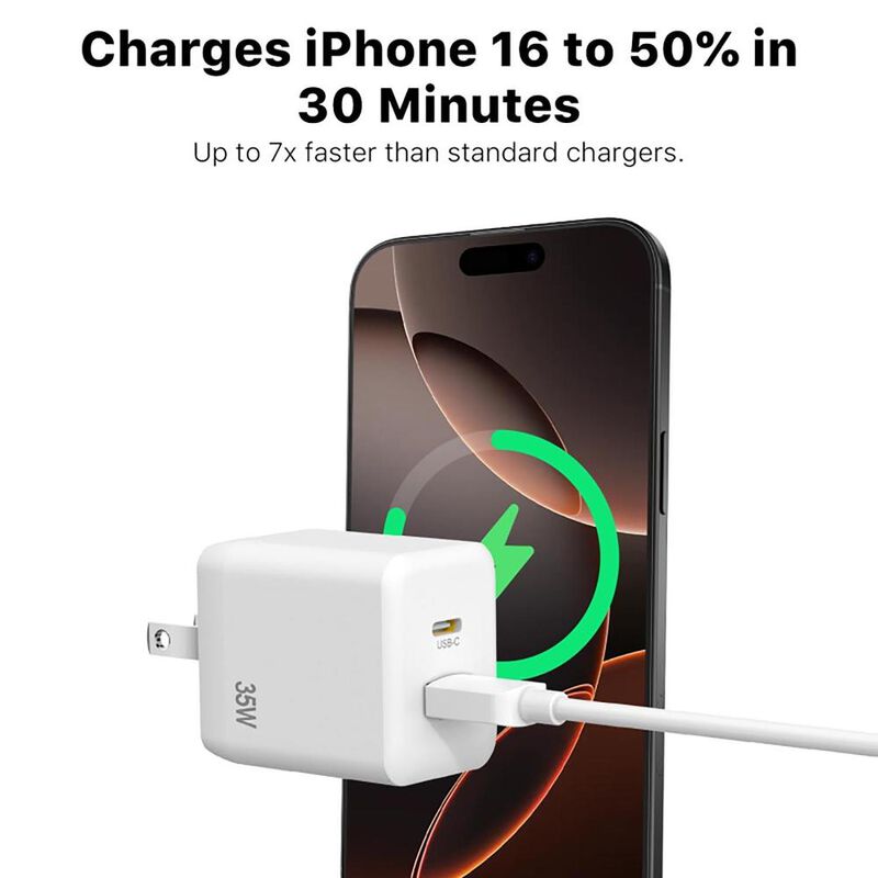 Cargador Ac Mybat 35w Gan Dual Usb-c Usb-a Univ... image number null