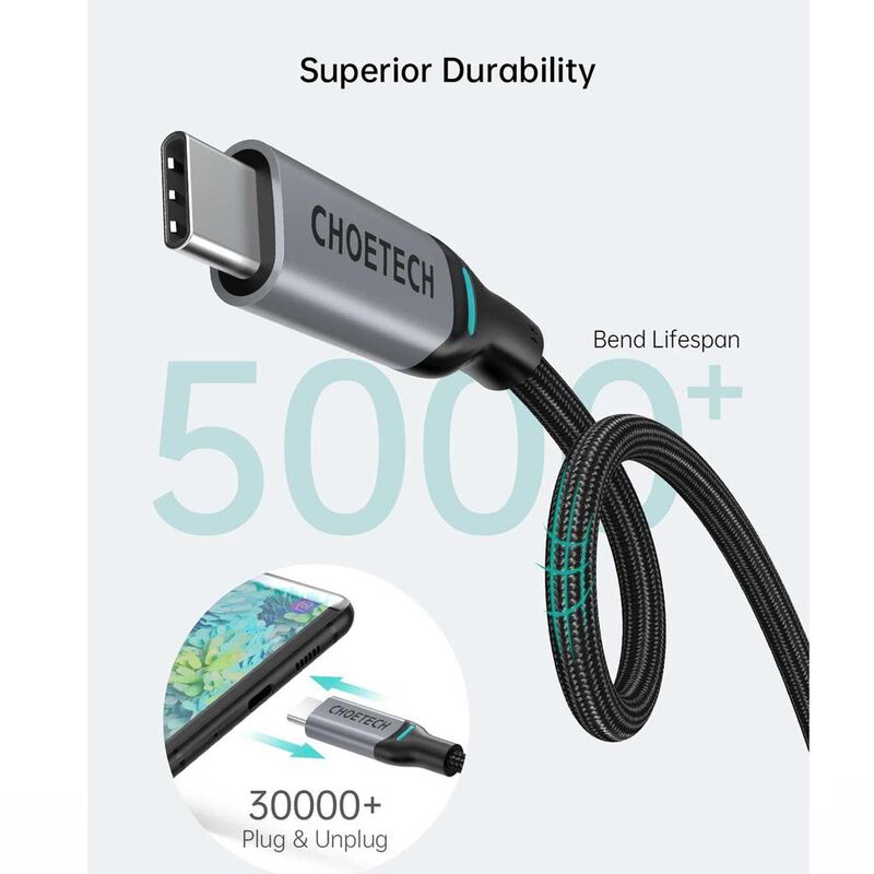 Cable Datos 2 x CHOETECH reforzado USB-C a USB-... image number null