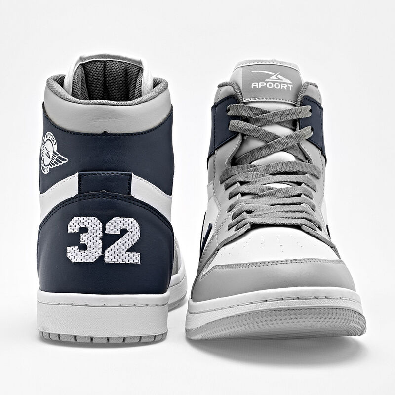 Apoort Tenis urbano para hombre blanco gris mar... image number null