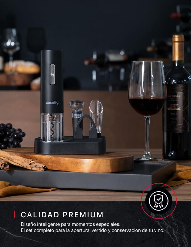 Sacacorchos el&eacute;ctrico Cookify de acero inoxidab... image number null