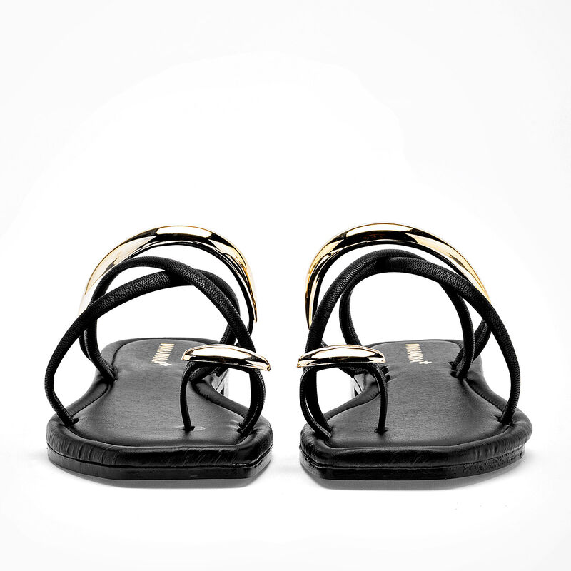 Moramora sandalia piso para mujer negro dorado ... image number null
