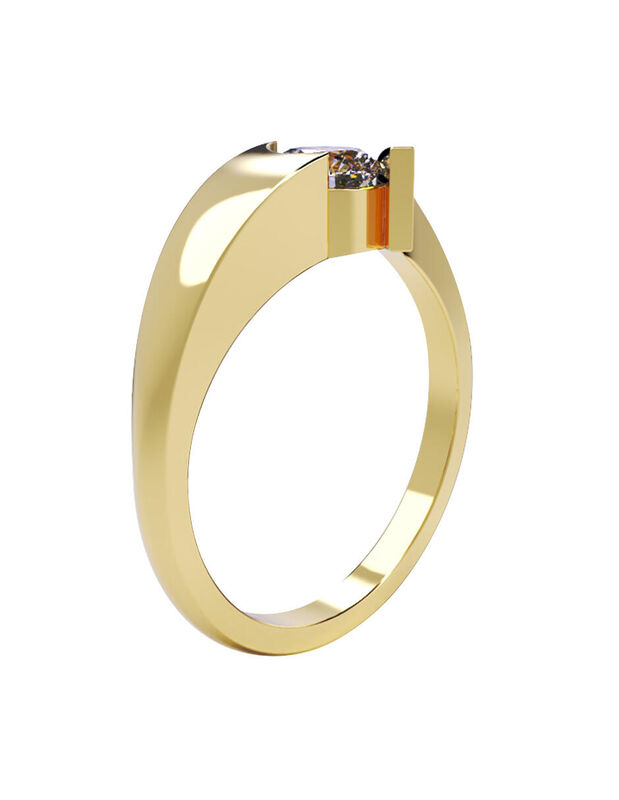 Anillo de Compromiso en Oro de 10K con Circonia... image number null