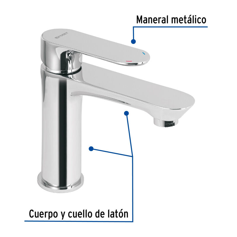 Monomando Cromo Cuello Corto para Lavabo Foset ... image number null