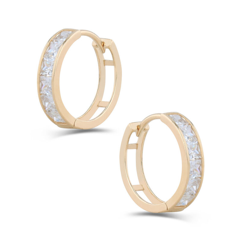 Arracadas De Oro Amarillo 14k Con Zirconias (12... image number null