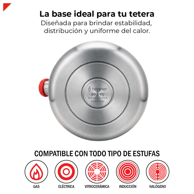 Tetera De 2.5 Litros De Capacidad Acero Inox 30... image number null