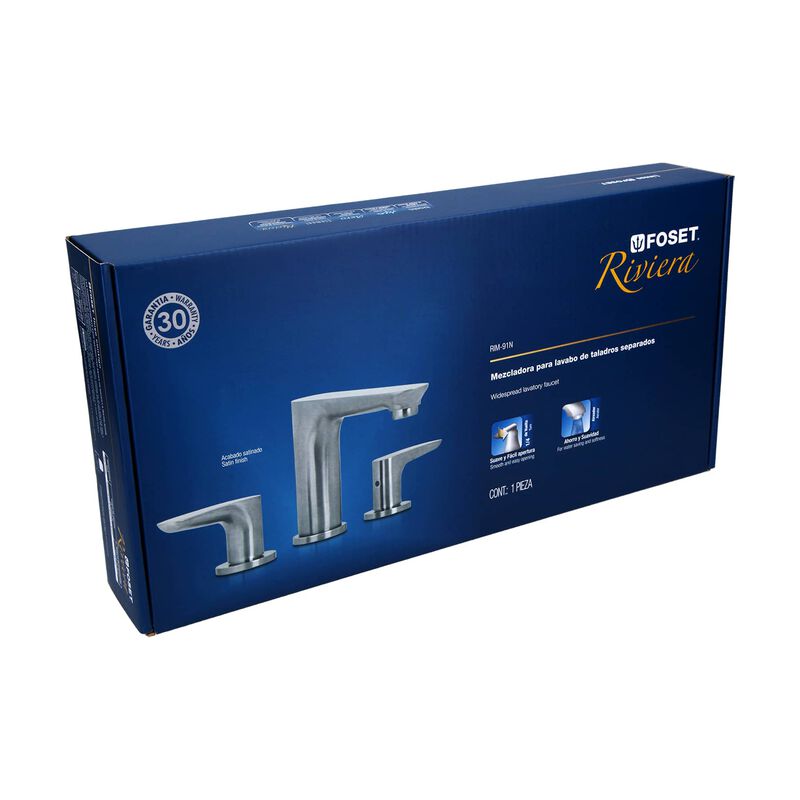 Mezcladora Sat&iacute;n para Lavabo con Taladros Separ... image number null