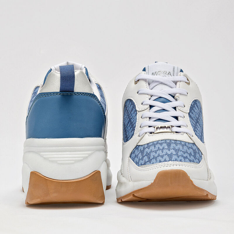 Moramora Tenis urbano para mujer blanco azul image number null