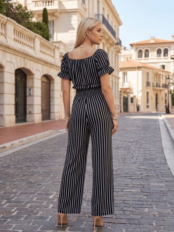 Jumpsuit Ves-1046 Negro De Manga Corta Y Pierna... image number null