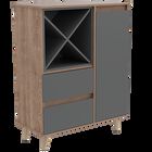 Bar Nashira Color Miel y Plata Oscuro con Espacio Para Vinos Virtual Muebles