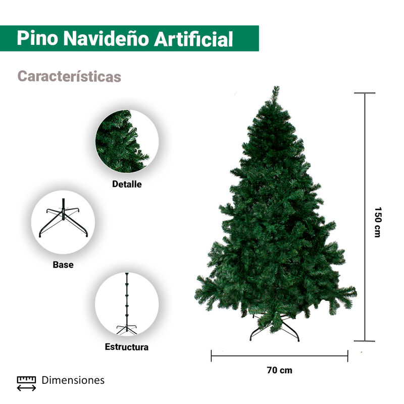 Árbol Pino De Navidad Verde 150 Cm Vara De Estr... image number null