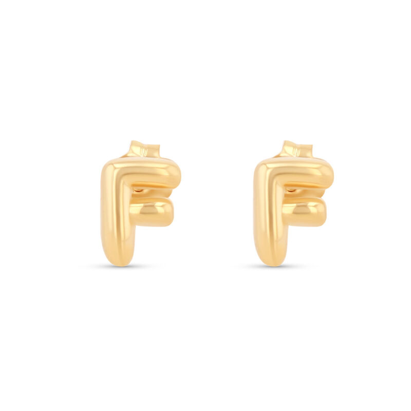 Aretes De Oro Amarillo De 10K (Letra F) image number null