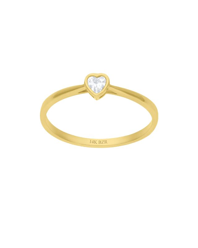 Anillo Con Forma De Corazon Oro Amarillo 14k Co... image number null