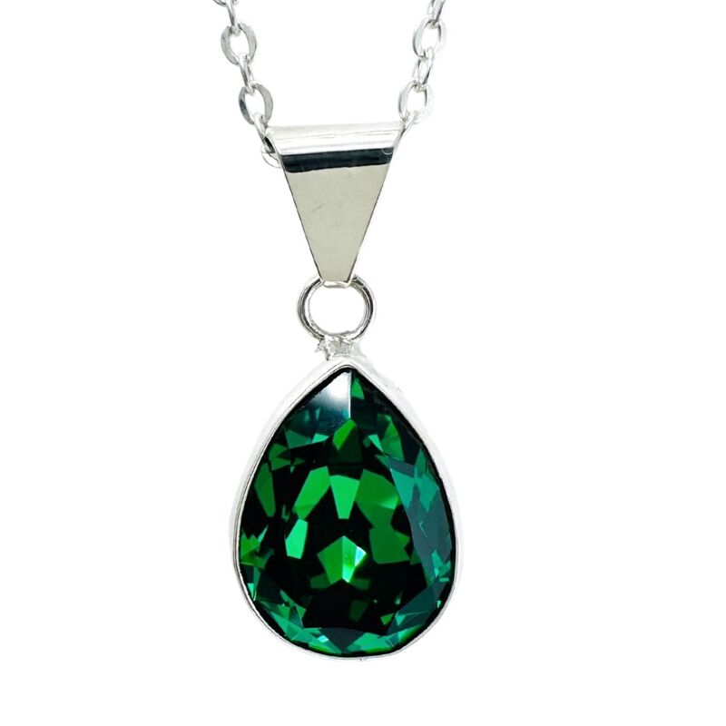 Collar y aretes Pera verde con plata .925 Zvezd... image number null