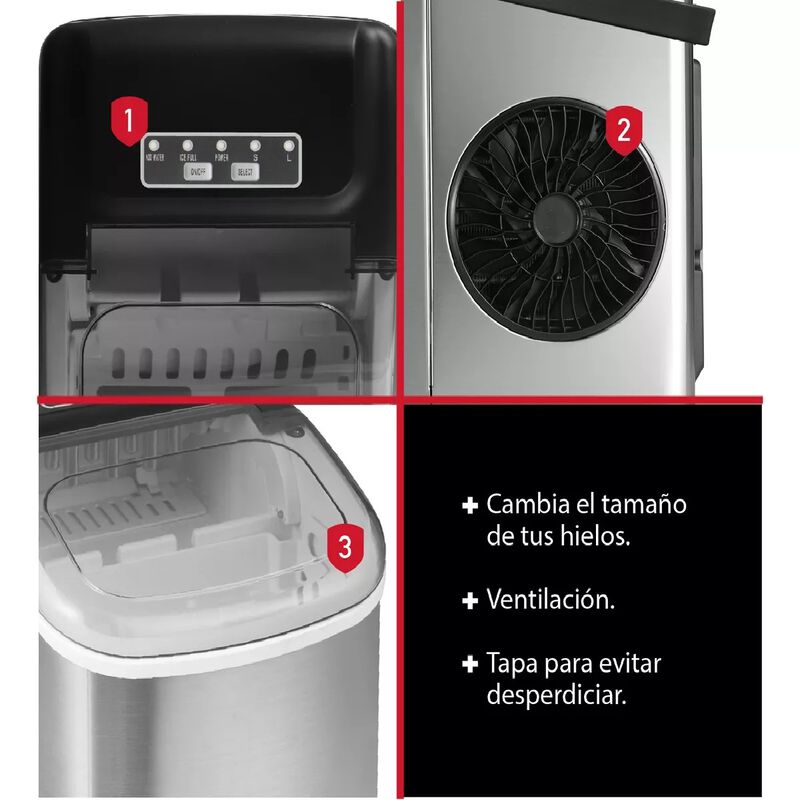 M&aacute;quina Para Hacer Hielo 2 Tama&ntilde;os Port&aacute;til El&eacute;... image number null