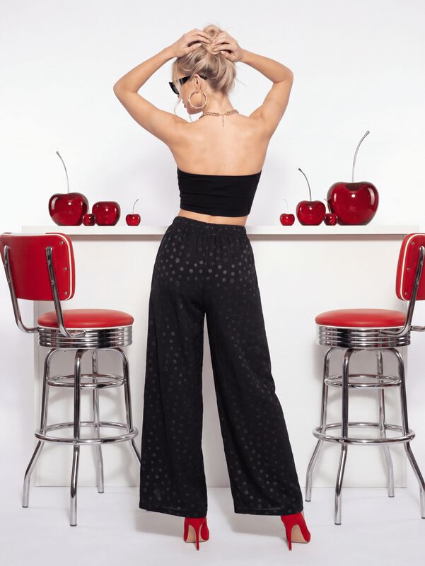 Pantal&oacute;n Palazzo Panta-1016 Negro Pantal&oacute;n Holg... image number null