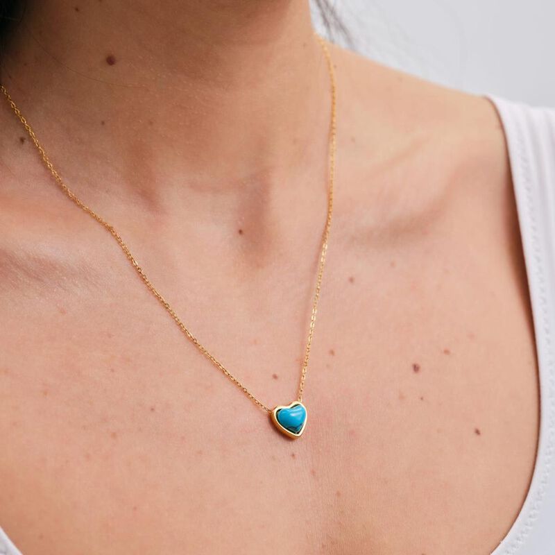 Collar LuckyLy Nadia Ba&ntilde;o de Oro 14k con Piedra... image number null