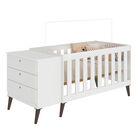 Cuna Con Comoda 3 Cajones Blanca Con Patas Vint... Cuna Con Comoda 3 Cajones Blanca Con Patas Vintage BB06