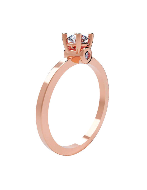 Anillo de Compromiso en Oro Rosa 14K con Circon... image number null