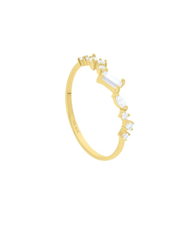 Anillo De Oro Amarillo 14k Con Zirconia - Kr011... image number null