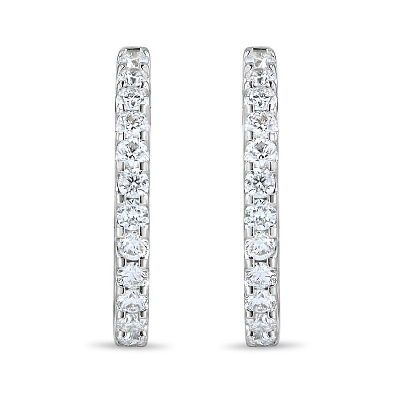 Arracadas Oro Blanco 14k Con 27 Pts De Diamante image number null