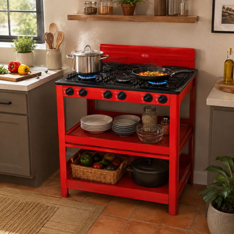 Parrilla Piso Gas Lp 6 Quemadores Inox Premium ... image number null