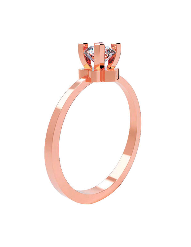 Anillo de Compromiso en Oro de 14K con Circonia... image number null