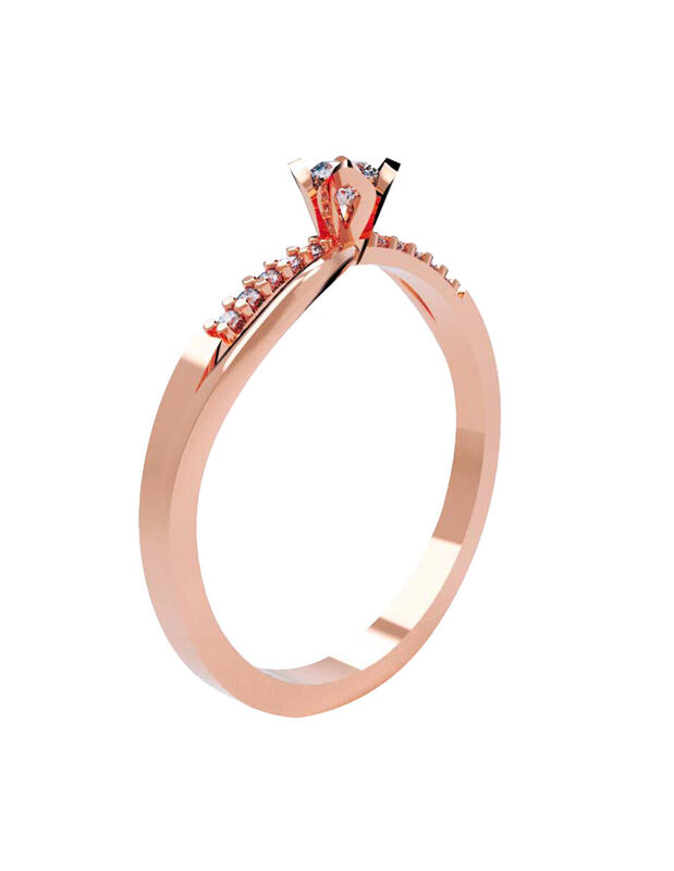 Anillo de Compromiso de 14K con Diamante de Lab... image number null