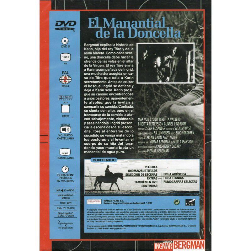 El Manantial De La Doncella [dvd] (1960) Jungfr... image number null